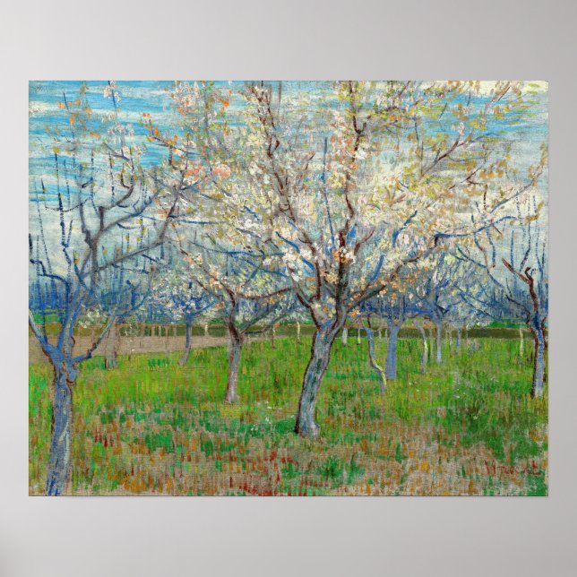Póster Vincent van Gogh - Huerta Rosa (Frente)