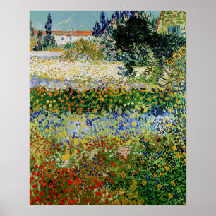Póster Vincent van Gogh - Jardín de flores