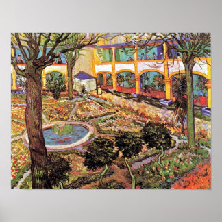 Póster Vincent Van Gogh - Jardín del Hospital en Arlés