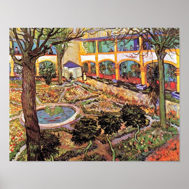 Póster Vincent Van Gogh - Jardín Del Hospital En Arles (Frente)