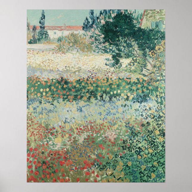 Póster Vincent van Gogh | Jardín en Bloom, Arles, 1888 (Frente)