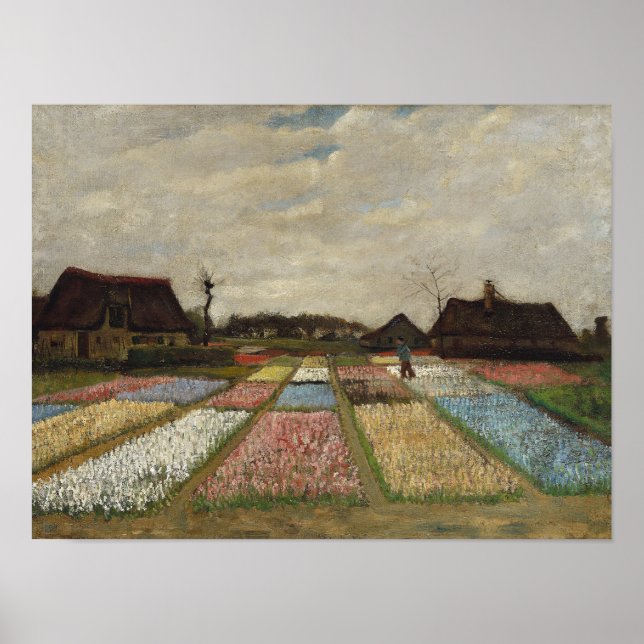Póster Vincent van Gogh -  Jardines de flores en Holanda (Frente)