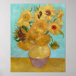 Póster Vincent Van Gogh - Jarrón con doce girasoles