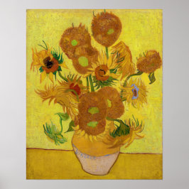 Póster Vincent van Gogh - Jarrón con quince girasoles