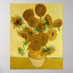 Póster Vincent van Gogh - Jarrón con quince girasoles