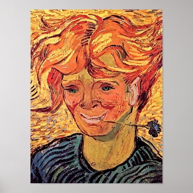 Póster Vincent Van Gogh - Joven con aciano (Frente)