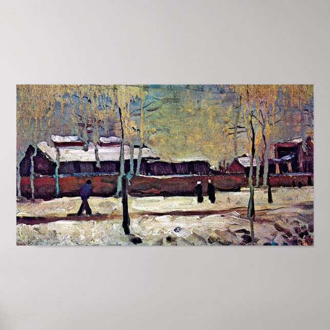 Póster Vincent Van Gogh - La Antigua Estación De Eindhove (Frente)