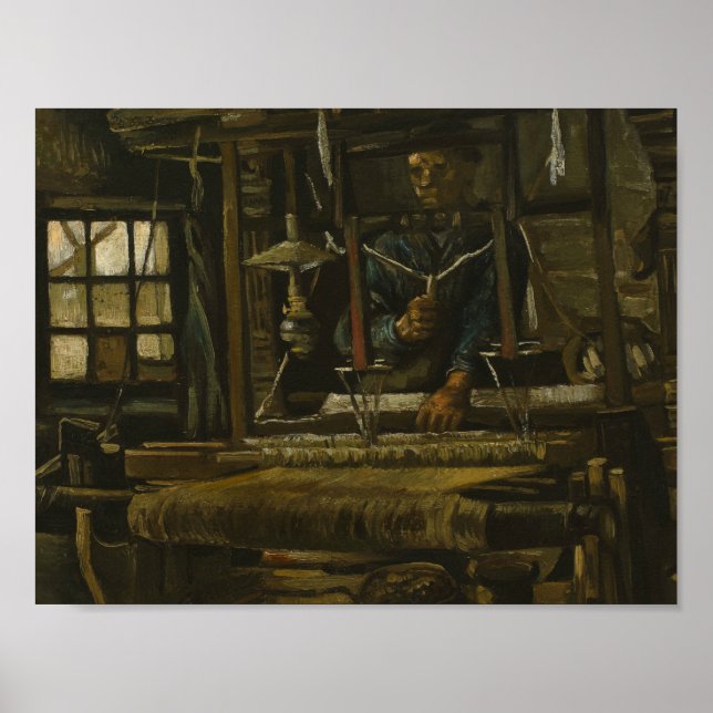 Póster Vincent van Gogh - La cabaña de un tejedor (Frente)