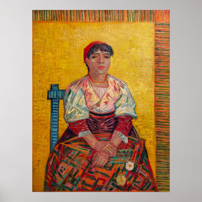 Póster Vincent Van Gogh - La mujer italiana (Frente)