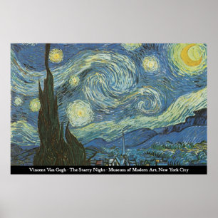 Póster Vincent Van Gogh - La noche estrellada