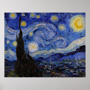 Póster Vincent Van Gogh - La noche estrellada