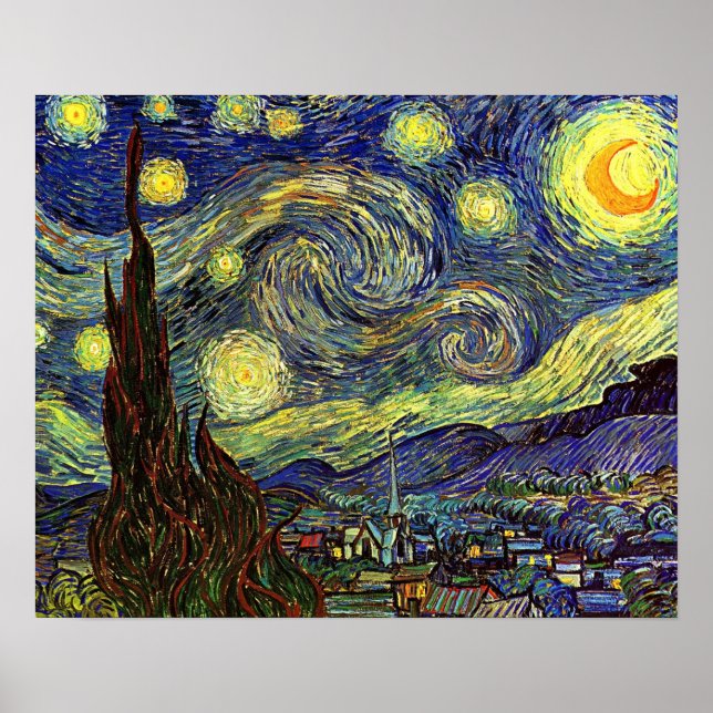 Póster Vincent Van Gogh La Noche Estrellada 1889 Saint-Ré (Frente)