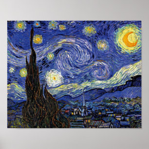 Póster Vincent Van Gogh - La noche estrellada extra grand