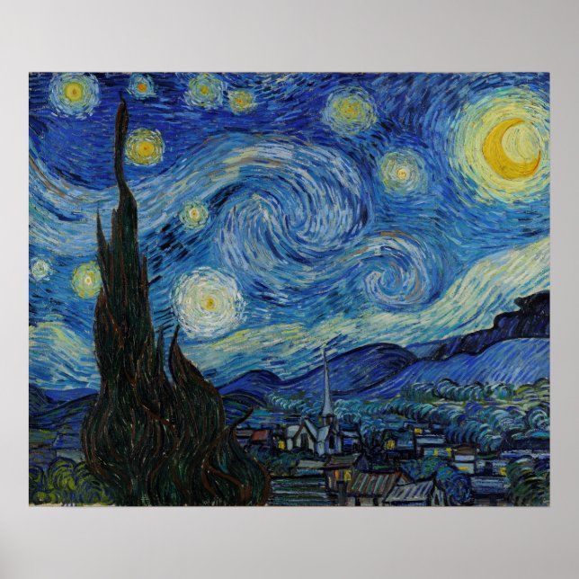 Póster Vincent van Gogh - La noche estrellada | Obra maes (Frente)