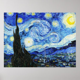 Póster Vincent Van Gogh, La pintura La noche estrellada