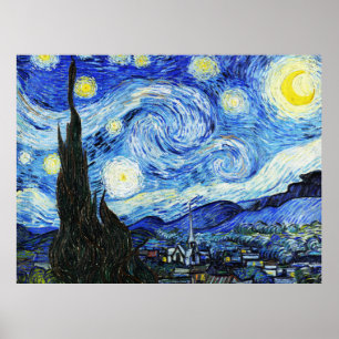 Póster Vincent Van Gogh, La pintura La noche estrellada