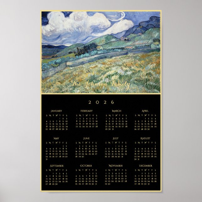Póster Vincent Van Gogh Landscape France 2026 Calendar (Frente)