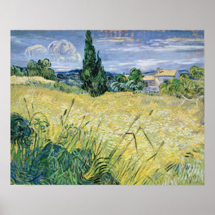 Póster Vincent van Gogh Landscape with Green Corn, 1889