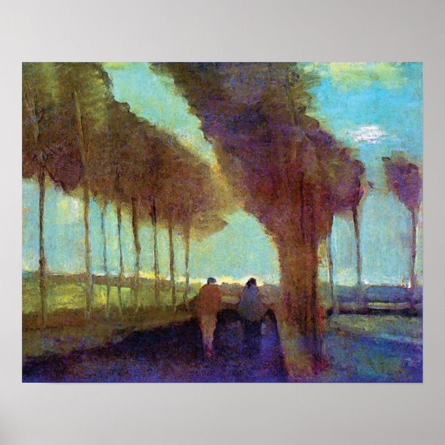 Póster Vincent Van Gogh - Lane De Campo Con Dos Figuras (Frente)