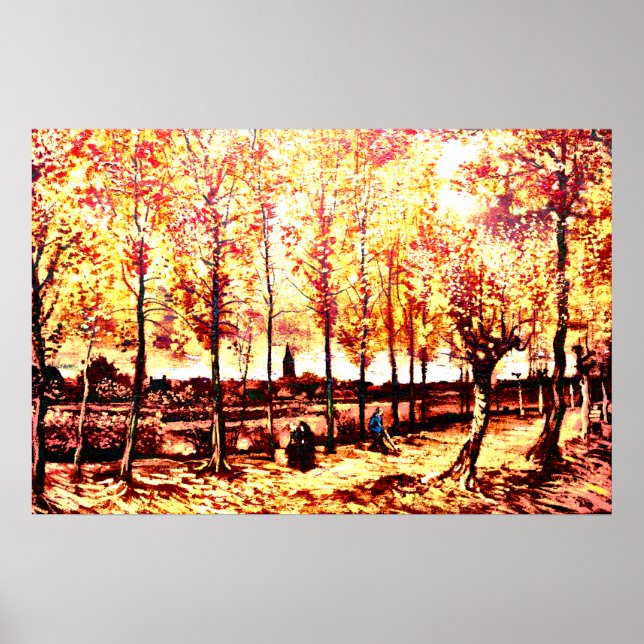 Póster Vincent Van Gogh - Los álamos de Nuenen 2 (Frente)