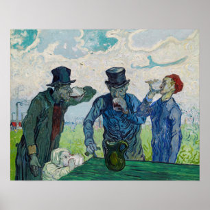 Póster Vincent van Gogh - Los bebedores, después de Daumi
