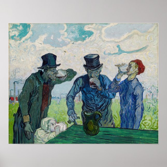 Póster Vincent van Gogh - Los bebedores, después de Daumi (Frente)