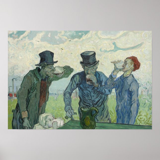 Póster Vincent van Gogh - Los Bebidores (Frente)