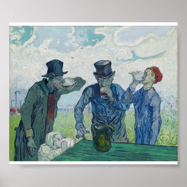 Póster Vincent Van Gogh - Los Bebidores (Frente)