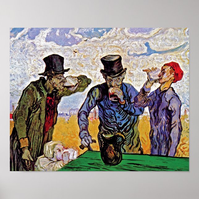 Póster Vincent Van Gogh - Los Bebidores - Bella Artes (Frente)