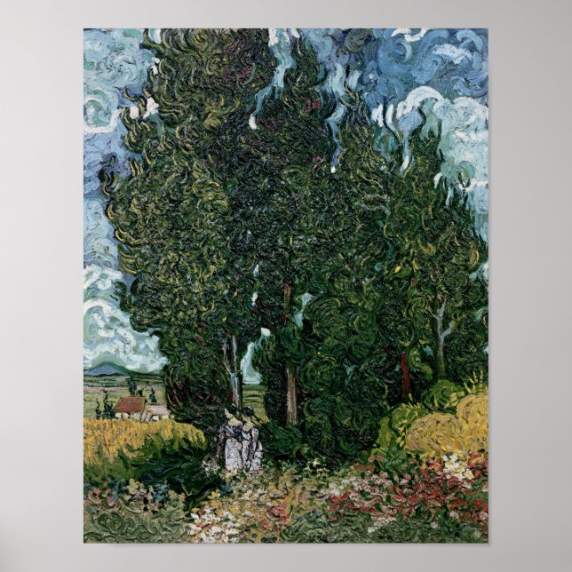 Póster Vincent van Gogh | Los cipreses, c.1889-90 (Frente)