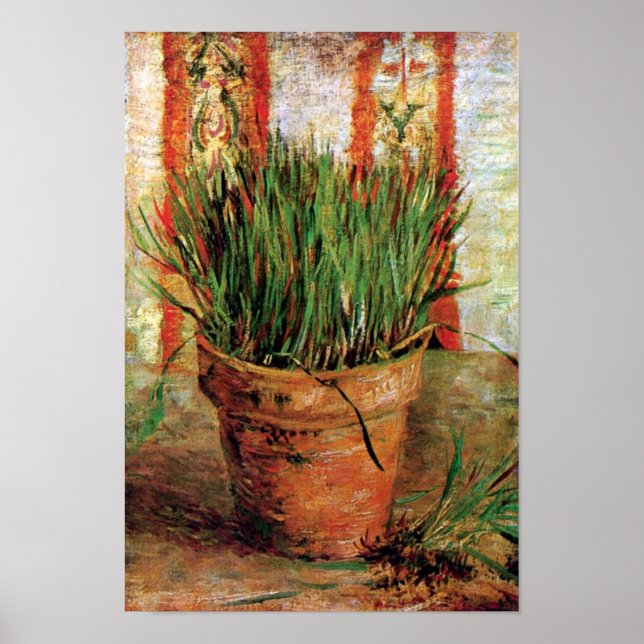Póster Vincent Van Gogh - Maceta con cebollino (Frente)