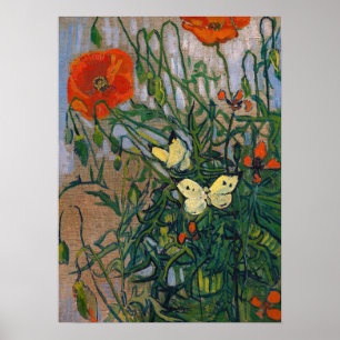 Póster Vincent van Gogh - Mariposas y Papas