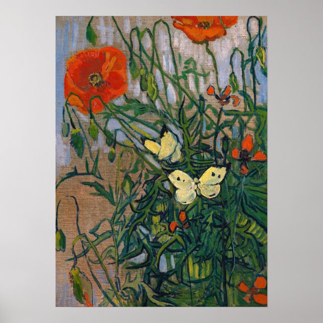 Póster Vincent van Gogh - Mariposas y Papas (Frente)