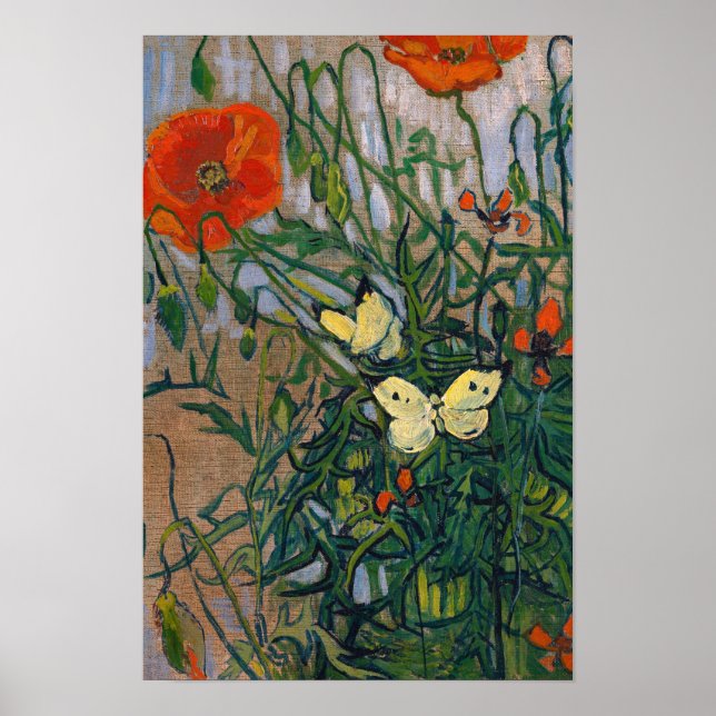 Póster Vincent van Gogh - Mariposas y Papas (Frente)