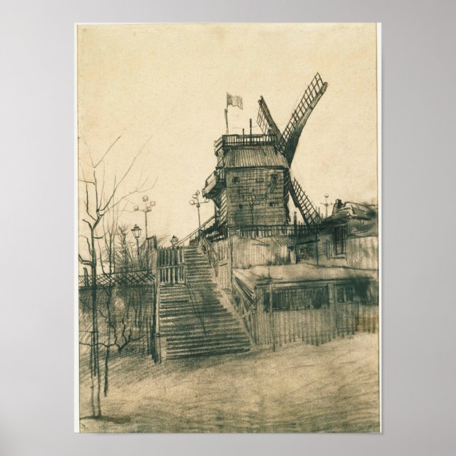 Póster Vincent van Gogh - Moulin de la Galette (Frente)