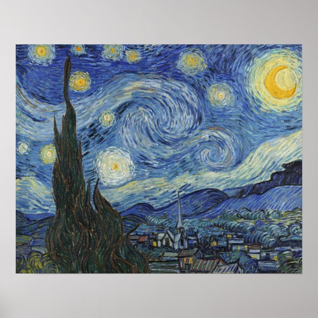 Póster Vincent van Gogh | Noche estrellada, junio de 1889 (Frente)