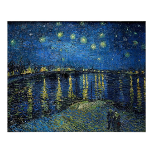 Póster Vincent van Gogh - Noche estrellada sobre el Ródan (Anverso)