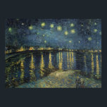 Póster Vincent van Gogh | Noche estrellada sobre el Ródan<br><div class="desc">La noche estrellada de 1888 | por Vincent van Gogh | Ubicación del arte: Musee d'Orsay, París, Francia | Artista neerlandés | Número de colección de imágenes: XIR60960</div>