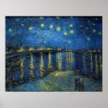 Póster Vincent Van Gogh - Noche estrellada sobre el Ródan<br><div class="desc">Noche estrellada sobre el Ródano / Nuit etoilee sur le Rhone - Vincent Van Gogh en 1888</div>