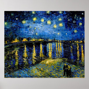 Póster Vincent Van Gogh Noche estrellada sobre el Ródano 
