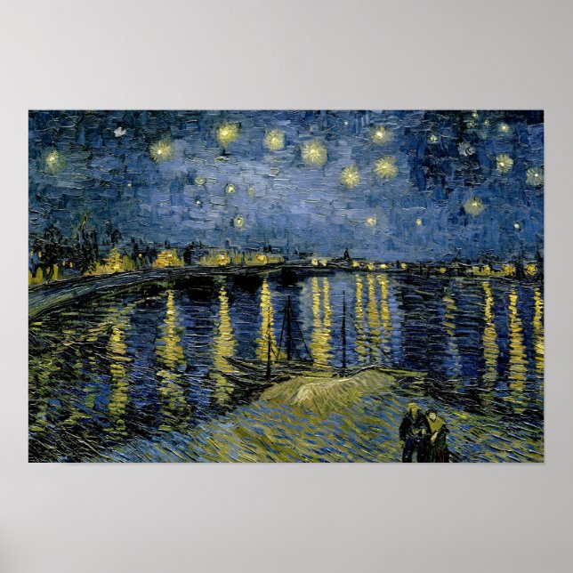 Póster Vincent van Gogh - Noche Starry (Frente)