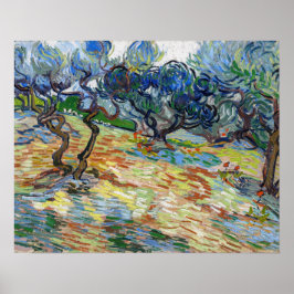 Póster Vincent van Gogh - Olivos: Cielo azul brillante