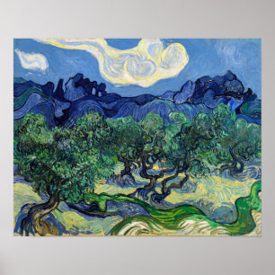 Póster Vincent van Gogh - Olivos con los Alpilles