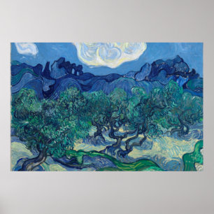 Póster Vincent Van Gogh - Olivos con los Alpilles