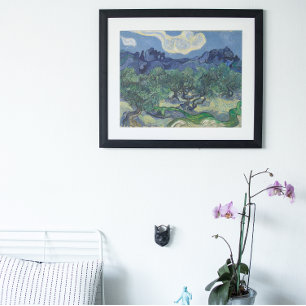 Póster Vincent van Gogh - Olivos, montañas de Alpilles
