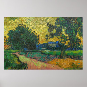 Póster Vincent van Gogh - Paisaje al Crepúsculo