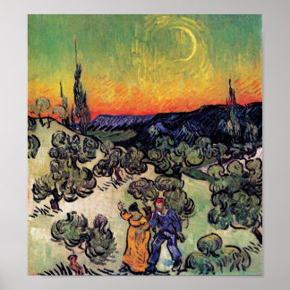 Póster Vincent Van Gogh - Paisaje Con Bella Artes Pareja