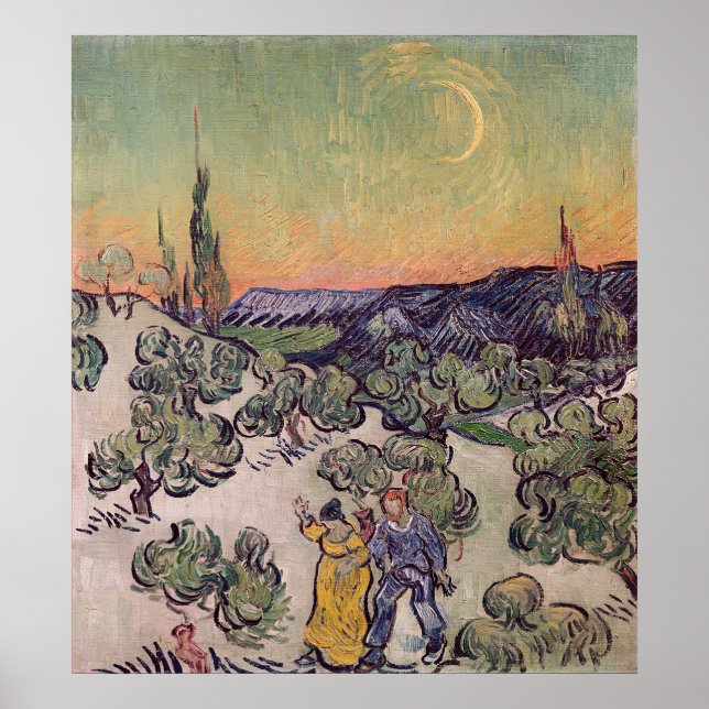 Póster Vincent van Gogh | Paisaje iluminado por luna, 188 (Frente)
