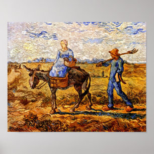Póster Vincent Van Gogh - Pareja Campesina Va A Trabajar