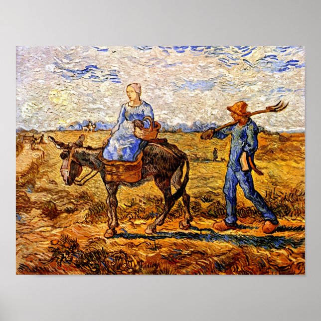 Póster Vincent Van Gogh - Pareja Campesina Va A Trabajar (Frente)
